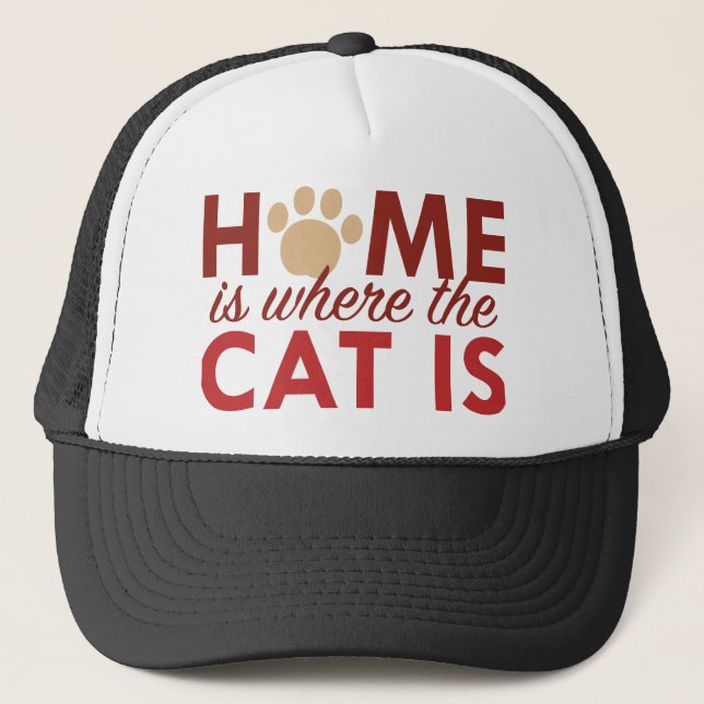 Home Is Where The Cat Is Trucker Hat (Front)