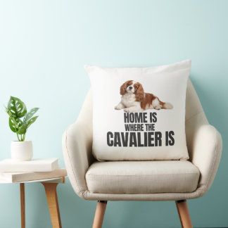 Home Is Where the Cavalier Is Throw Pillow