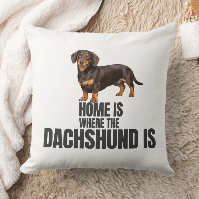Home Is Where the Chocolate & Tan Dachshund Cushion (Blanket)