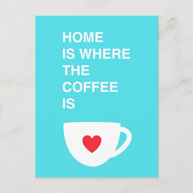 Home Is Where The Coffee Is Postcard (Front)