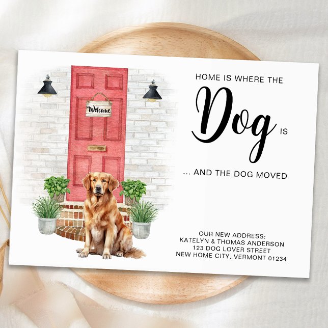 Home Is Where The Dog Is We've Moved Dog Moving Announcement (Creator Uploaded)