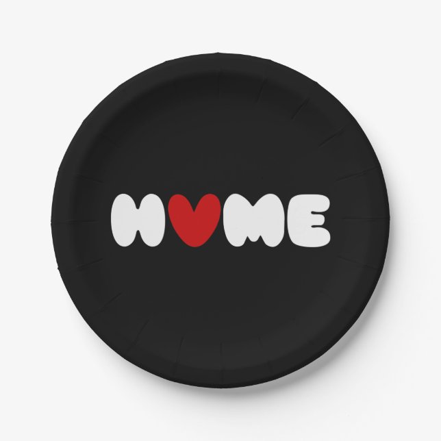 Home Is Where The Heart Is Bumper Sticker Paper Plate (Front)