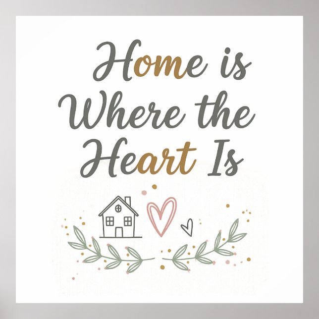 Home Is Where the Heart Is – Cosy Wall Art Quote (Front)