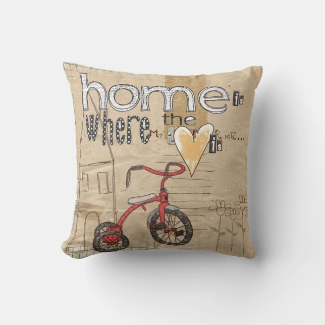 home is where the heart is cushion (Front)