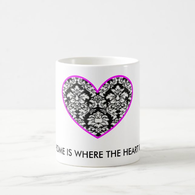 HOME IS WHERE THE HEART IS damask mug (Center)