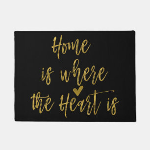 Home is Where the Heart Is Inspirational Quote Doormat
