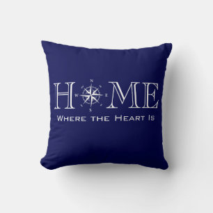 Home is where the Heart Is, nautical design Cushion