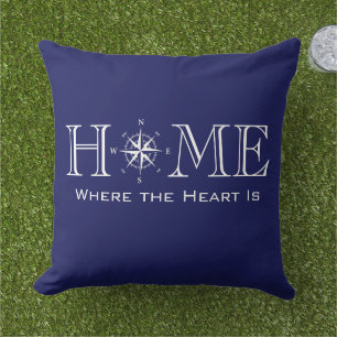 Home is where the Heart Is, nautical design Cushion
