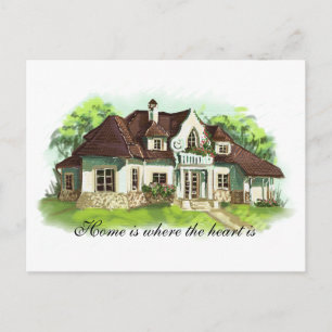 Home is where the heart is postcard