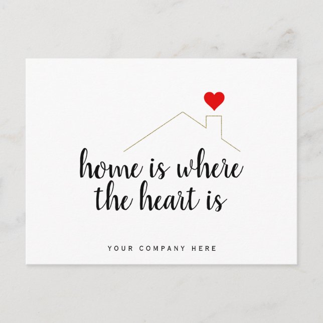 Home is Where the Heart is Realty Marketing Postcard (Front)