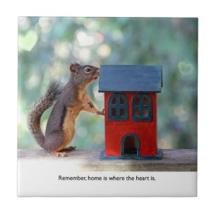 Home is Where the Heart Is Squirrel Ceramic Tile