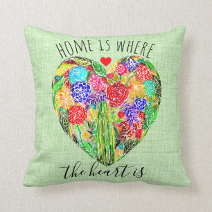 Home Is Where the Heart Is Throw Pillow
