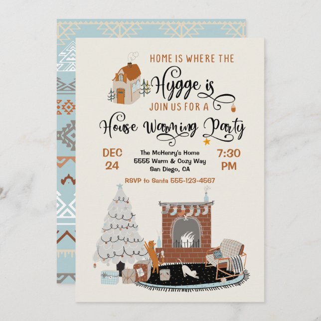 Home is Where the Hygge is House Warming Party Invitation (Front/Back)