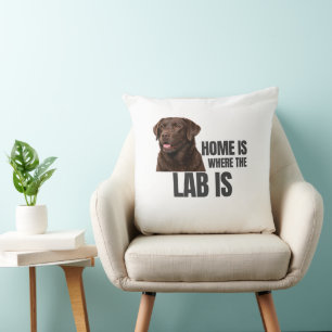 Home Is Where the Lab Is Throw Pillow