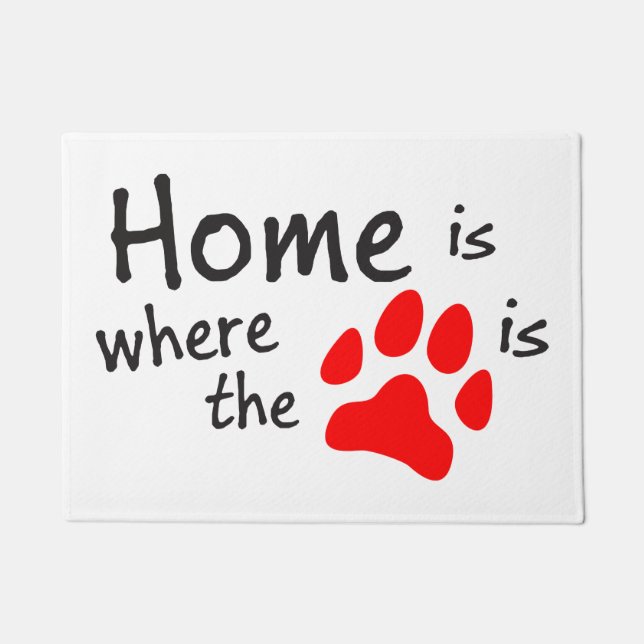 Home is where the paw print is doormat (Front)