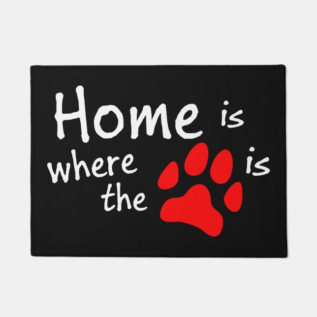 Home is where the paw print is doormat (Front)