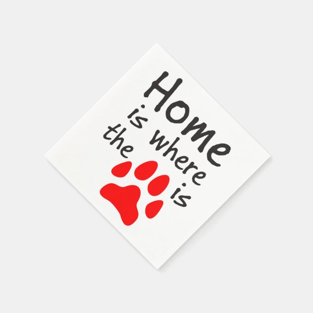 Home is where the paw print is napkin (Corner)