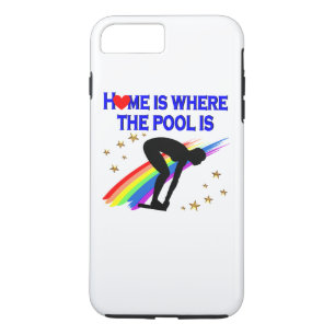 HOME IS WHERE THE POOL IS FOR THIS SWIMMER iPhone 8 PLUS/7 PLUS CASE