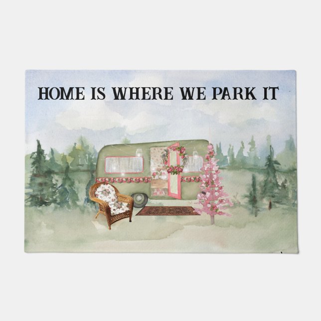 Home is Where We Park It Door Mat (Front)