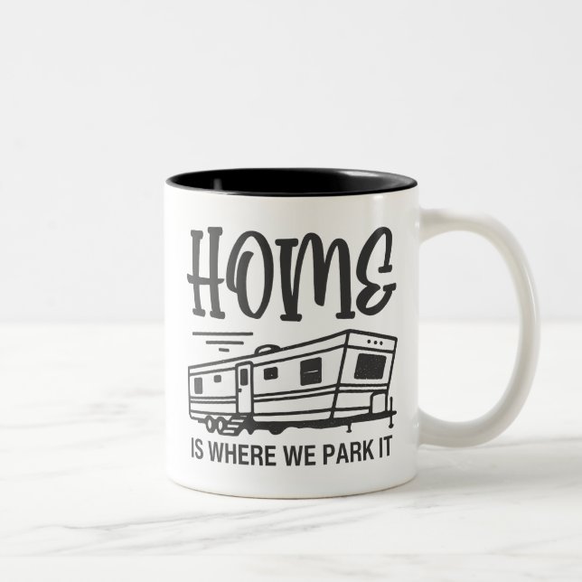 Home Is Where You Park It  Two-Tone Coffee Mug (Right)