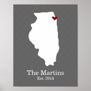 Home is Where Your Heart Is - Illinois Poster