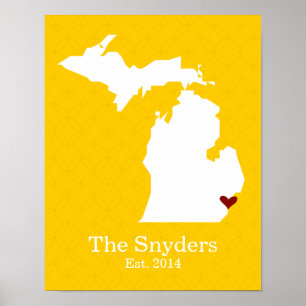 Home is Where Your Heart Is - Michigan Poster