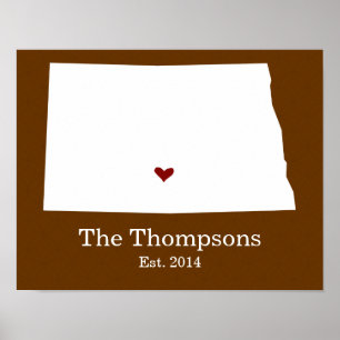 Home is Where Your Heart Is - North Dakota Poster