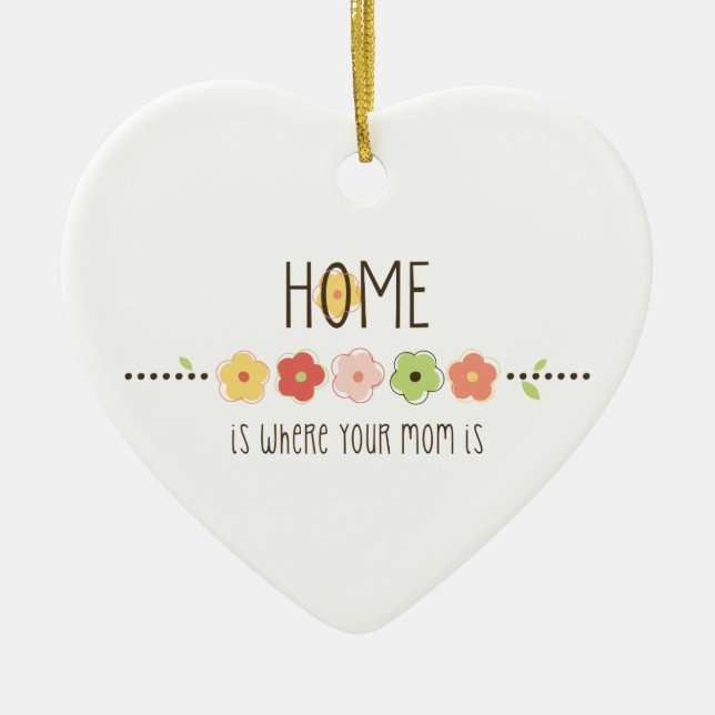Home Is Where Your Mum Is Ceramic Ornament (Front)