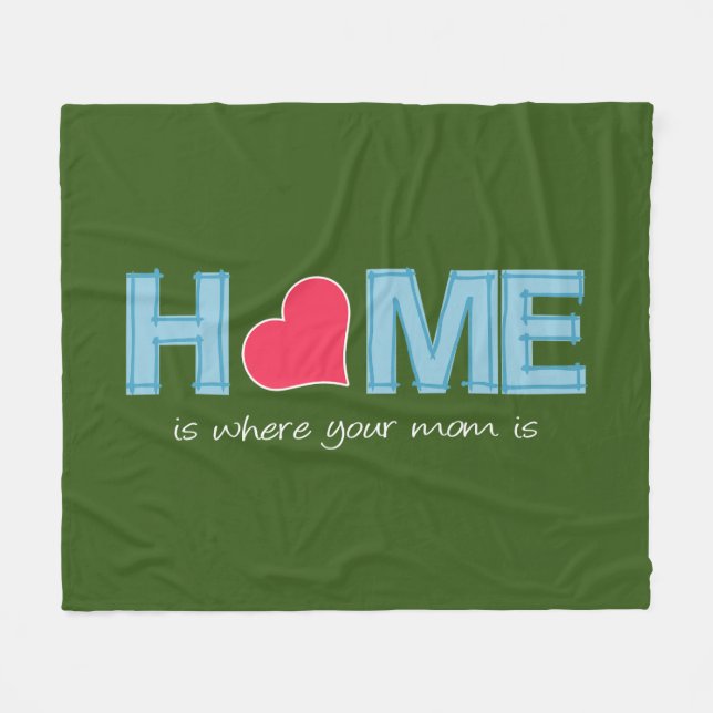 Home is where your mum is fleece blanket (Front (Horizontal))