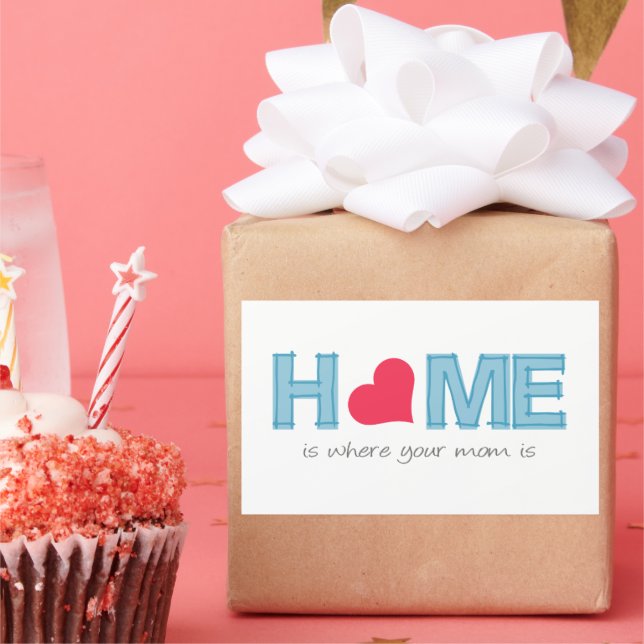 Home is where your mum is rectangular sticker (Party)