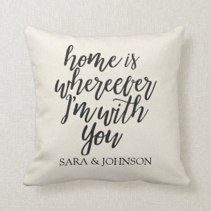 HOME IS WHEREEVER I'M WITH YOU PERSONALIZED CUSHION