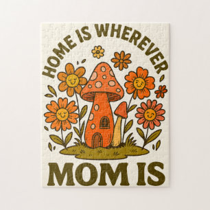 Home Is Wherever Mum Is Mothers Day Jigsaw Puzzle