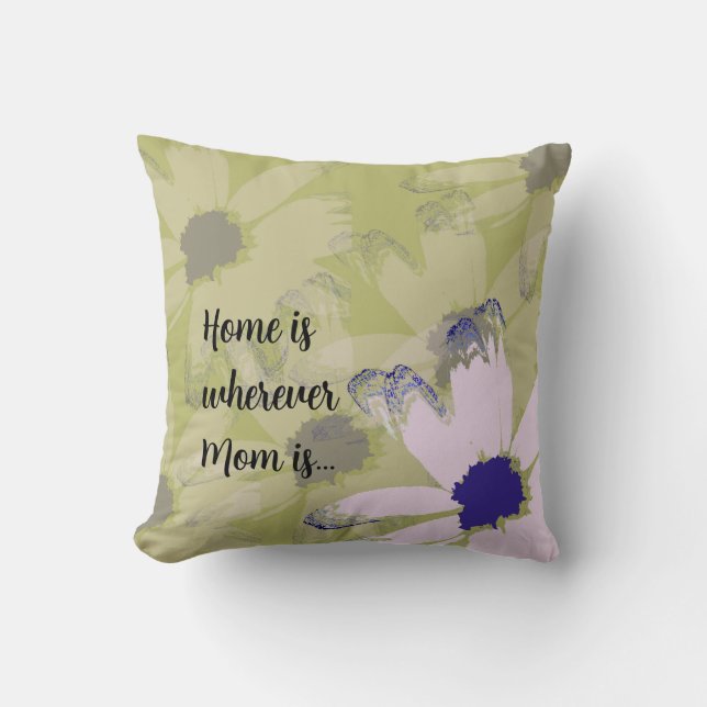 Home is Wherever Mum is Throw Pillow (Front)