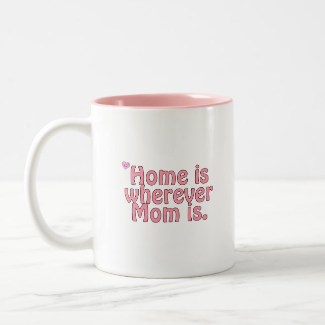 Home is wherever Mum is. Two-Tone Coffee Mug (Left)