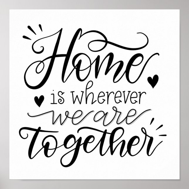 Home is wherever we are together - handlettering poster (Front)