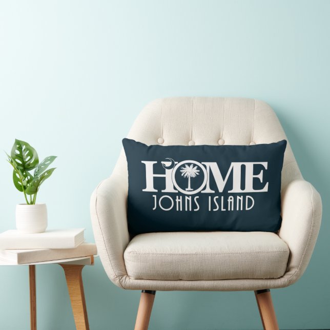 HOME Johns Island South Carolina House Flag Lumbar Cushion (Chair)