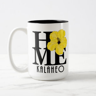 HOME Kalaheo Yellow Hibiscus 15oz Two-Tone Coffee Mug