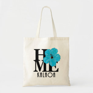 HOME Kalaoa Hawaii Blue Hibiscus Tote Bag