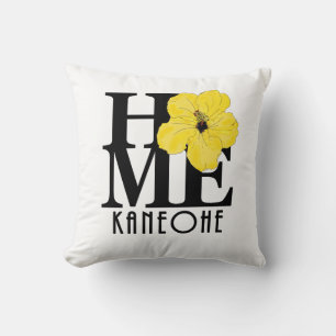 HOME kaneohe Yellow Hibiscus Cushion