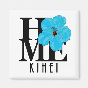 HOME Kihei Hawaii Blue Hibiscus Magnet