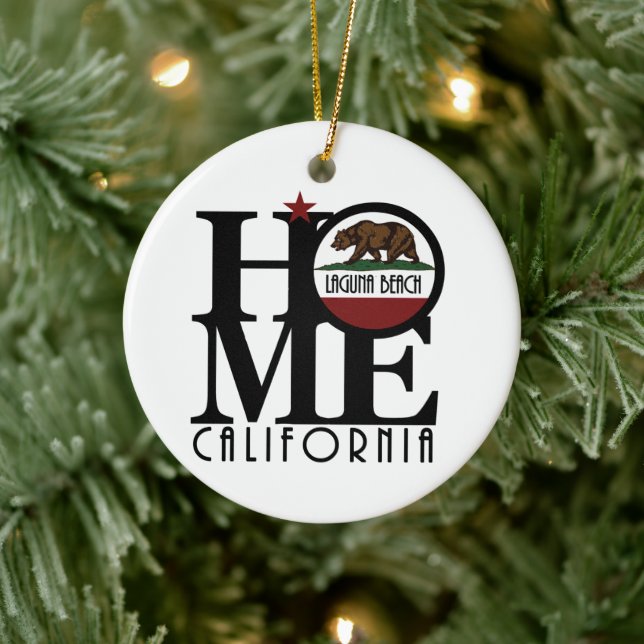HOME Laguna Beach California Ceramic Ornament (Tree)