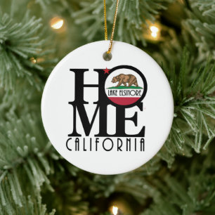 HOME Lake Elsinore California Ceramic Ornament