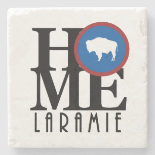 HOME Laramie WY Stone Coaster