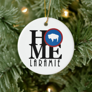 HOME Laramie Wyoming Ceramic Ornament