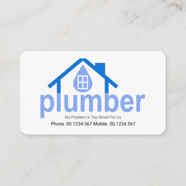 Home Leaking Rising Water Plumber Business Card (Front)