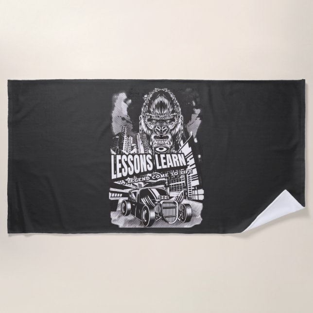 Home Legendary Gorilla Lessons Learn Beach Towel (Front)