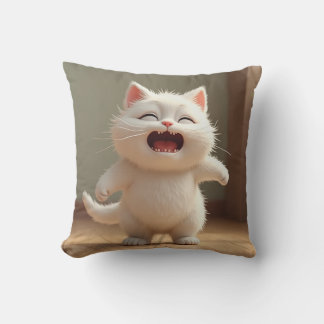 [Home&Living]  Trouble Cute White Cat Cushion