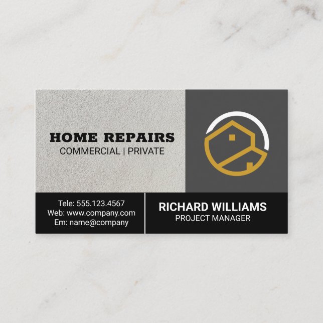 Home Logo | Home Repair Services Business Card (Front)