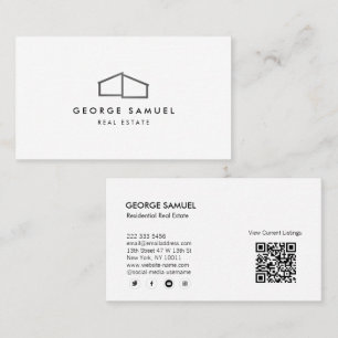 Home Logo Realtor Black & White Business Card