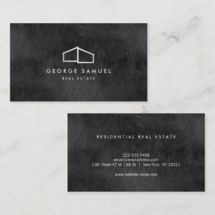 Home Logo Realtor Black & White Business Card